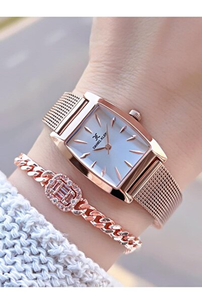 Daniel Klein Steel Mesh Cord 2 Years Warranty 3Atm Water Resistant Women's Wristwatch+Bracelet B141195