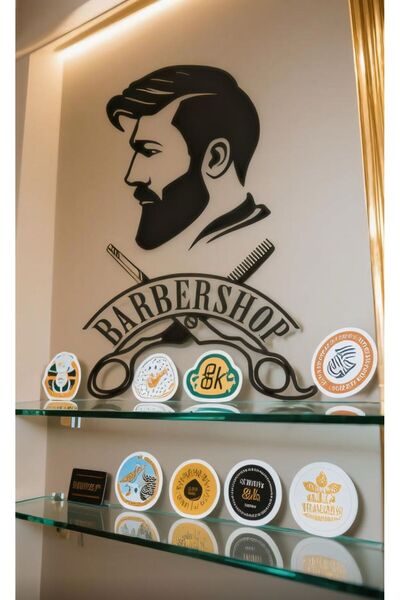 LAZORİAE Barber Salon Wooden Wall Painting 45*70