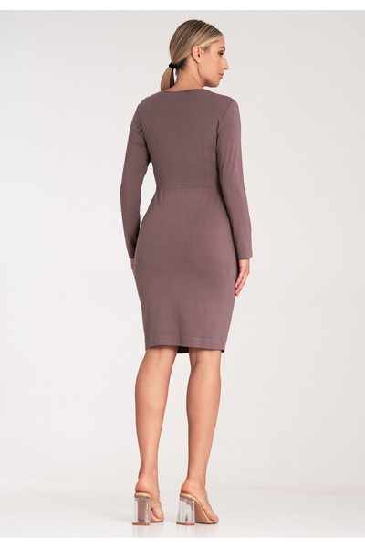 Figl Elegant, fitted dress - Straight dress - Brown dress M1078 size M