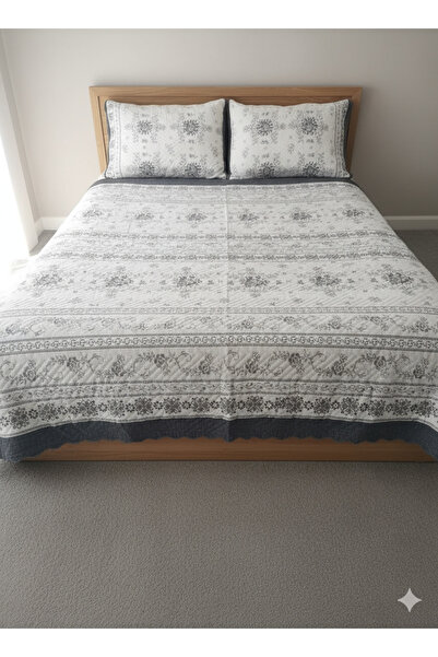SURGUN ÇEYİZ Ultrasonic Double Bedspread with Capitonel (Including 2 Pillowca...