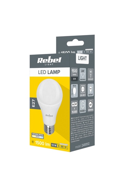 Rebel Λαμπτήρας LED Ουδέτερο Λευκό E27 12W 4000K 230V