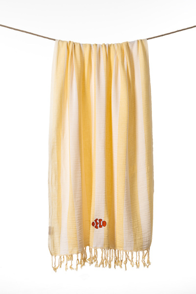 Koza Home Κεντημένο πεσταμάλ Sealıne κίτρινο μουσελίνα 90Χ170 2542
