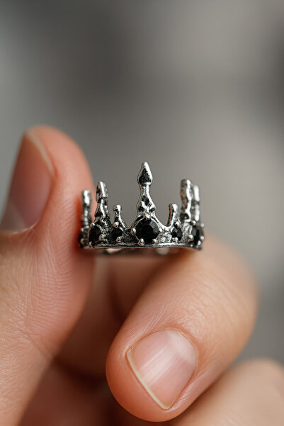 Gofeel Gotik Taç Detaylı Ayarlanabilir Unisex Yüzük