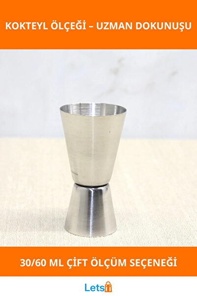 Letsii Paslanmaz Çelik 30/60 Ml Kokteyl Bar Ölçeği Dayanıklı ve Şık