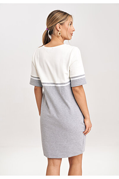 Figl Cotton sweatshirt dress, ecru gray M1028, size XS