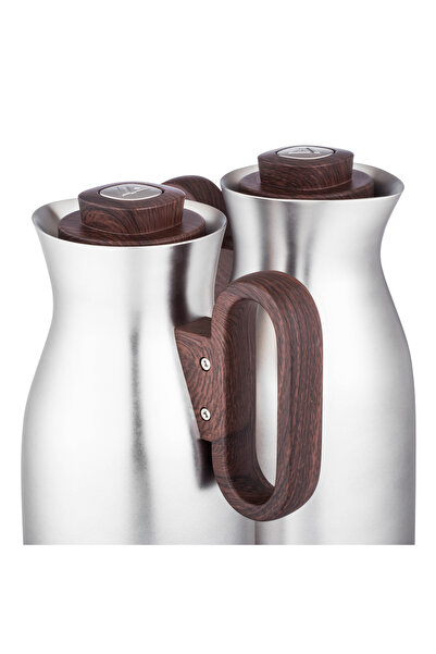 LALOZA ✨ Luxury 2-piece thermos set – matte gold finish with wooden handle | For tea and coffee (1 liter) ✨