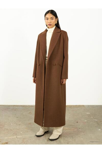 Juste Ovesize Kaşe Kaban Kahverengi