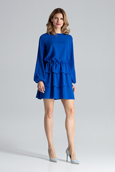 Figl Elegant blue dress with ruffles - M601 size M
