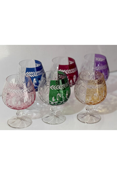Elista Bohemia Crystal Glass Cup Lustered 250 Cc 6 Pieces