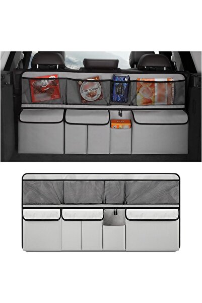 Saharaz منظم صندوق السيارة مع 9 جيوب، ملحقات تنظيم حمولة ظهر المقعد التلقائي،...