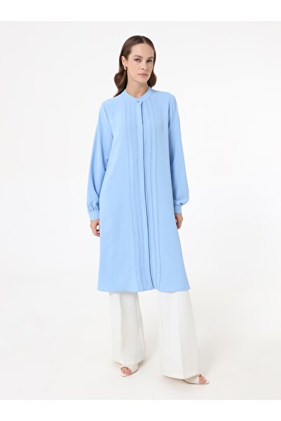 Refka Aerobin Long Tunic with Ribbed Detail on the Front - Blue -