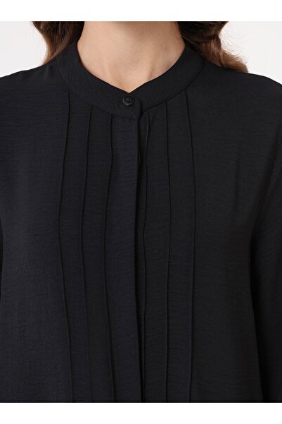 Refka Aerobin Long Tunic with Ribbed Detail on the Front - Black -