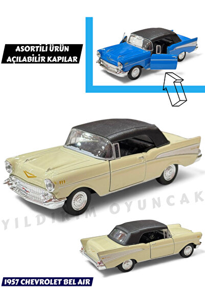 YILDIRIM OYUNCAK 1:43 Ölçek Die Cast Metal Çek Bırak Araba 12 cm-1957 Model C...