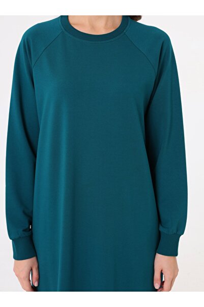 Benin Crew Neck Long Sweatshirt - Dark Emerald -