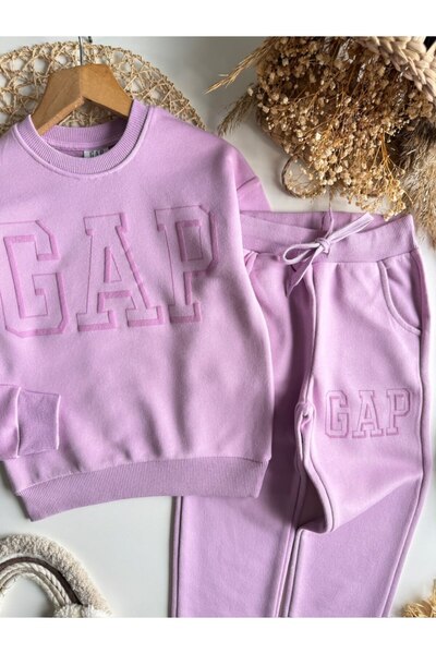 NOBLEKIDS Lilac Girls' Set – Crew Neck Sweatshirt & Jogger Bottoms