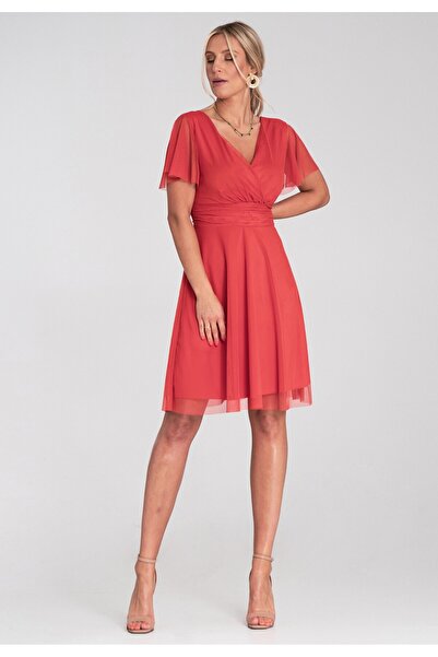 Figl Orange mesh dress - Party dress - Dress M1206 size S/M