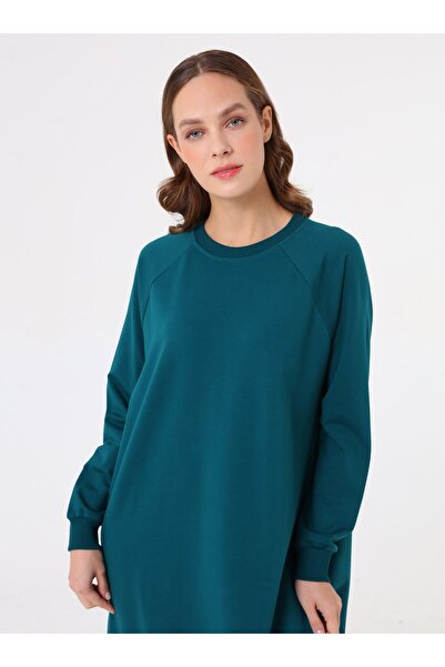 Benin Soft Buttoned Hijab Dress - Dark Emerald -