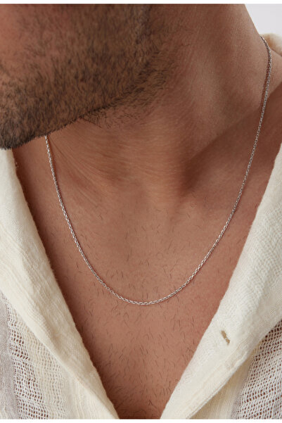 Ricco Jewellery 925 Ayar Gümüş Old Money Slim Forse Kolye