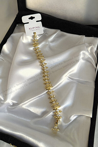 BESSENCE JEWELRY CO. Xuping 14K Gold VIP Zarif Mızrak Zirkon Taşlı Çelik Bile...