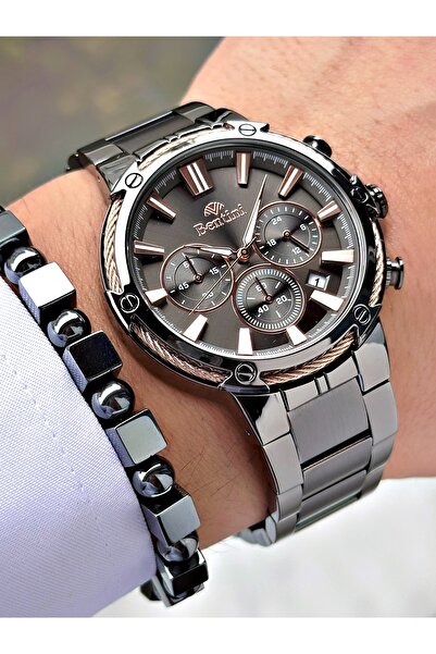 Bentini Men's Wrist Watch – Functional, Steel Band, Waterproof, 2-Year Warranty