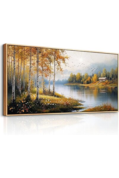 Emoda home Trove لوحة فنية جدارية مؤطرة من القماش (60×120 سم) منظر طبيعي للغا...