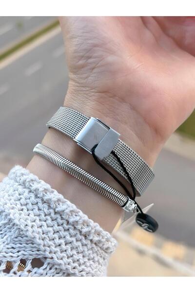 Daniel Klein Steel Mesh Cord 2 Years Warranty 3Atm Water Resistant Women's Wristwatch+Bracelet B141191