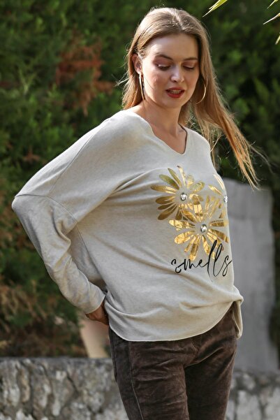 della moor Women's Cream Italian Wool Daisy Pattern Oversize Knitwear Sweater