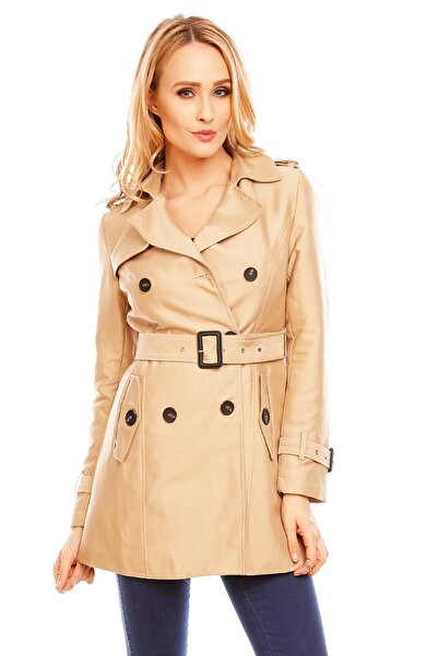 Gosse Women's Trench Coat with Belt - Brown