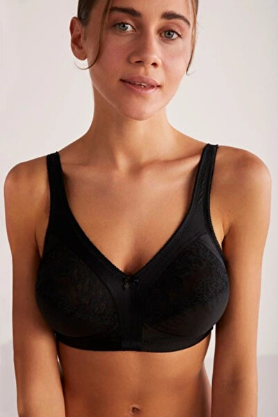 Kom Women's Barbara Wire-Free and Cup-Free Shaping / Sculpting Black Bra