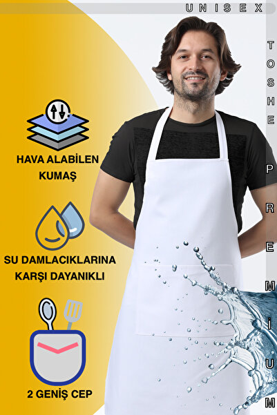 TOSHE Mutfak Önlüğü Suya Dayanıklı Mutfak Önlük Şef Önlüğü 2 Geniş Cepli Bari...