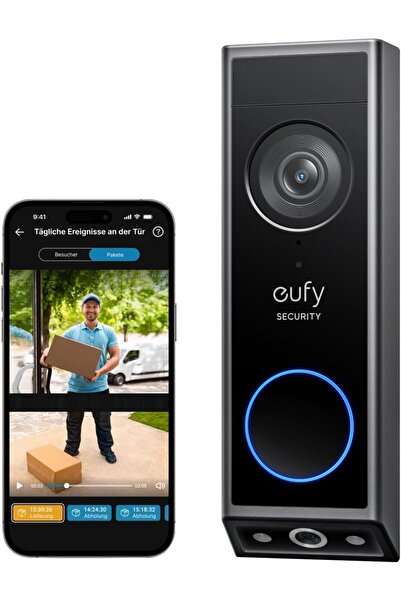eufy 2K Çift Kameralı Akıllı Video Kapı Zili – Gece Görüşlü, Paket Tanıma | K...