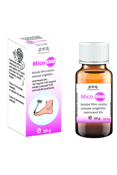 infopharm MicoStop - Soluție folică pentru tratarea micozei unghiilor (Clotri...