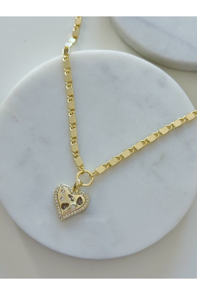 CHARMLUCKY ÖZEL SERİ KALP UÇLU EZME ZİNCİR KOLYE