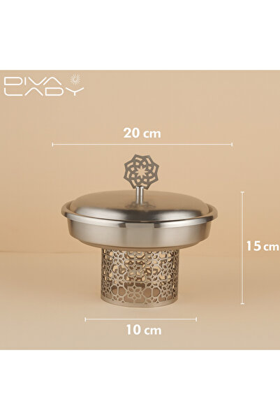 DIVA LADY Elegant metal serving dish with a decorative lid – measuring 20 x 15 x 10 cm for sophisticated hospitality