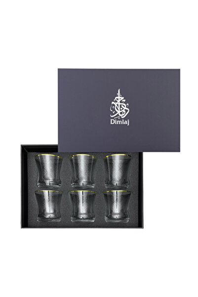 Dimlaj Perla Glass Tumbler Set CB/6-Gold