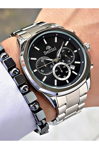 Bentini Men's Wrist Watch – Functional, Steel Band, Waterproof, 2-Year Warranty