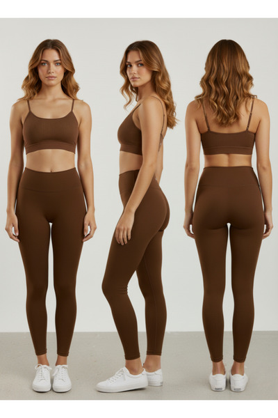 secret touch Kadın Yüksek Bel Dalgıç Kumaş Toparlayıcı Spor Tayt