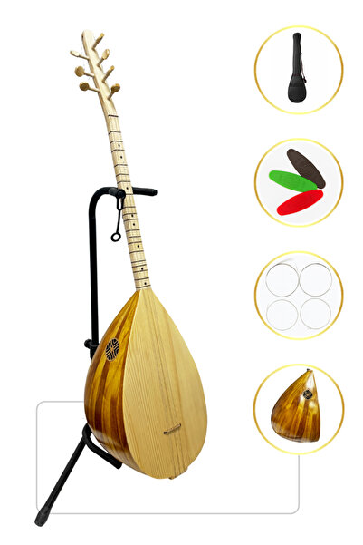 YANKI YB-40D Kısa Sap Bağlama Profesyonel Dut Saz (Kılıf, Tel, Mızrap  )