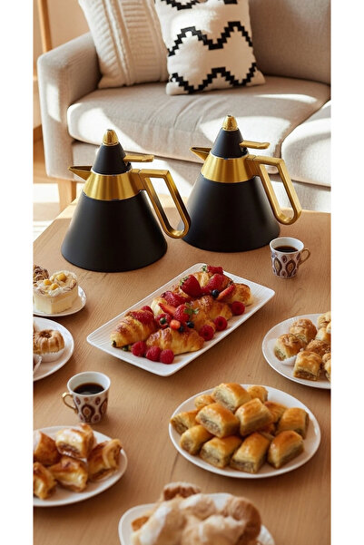 Generic 1 liter/700 ml tea and coffee thermos set with an elegant design