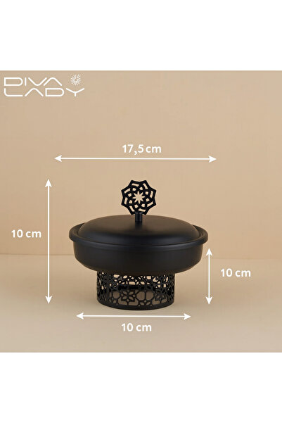 DIVA LADY Luxurious black serving tray with a decorative lid – measuring 17.5 x 10 x 10 cm for elegant hospitality ✨