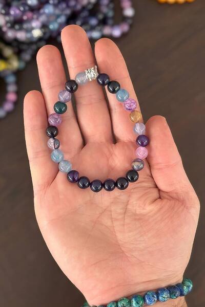 TESBİHKENTİ 8mm Purple Agate Stone Bracelet