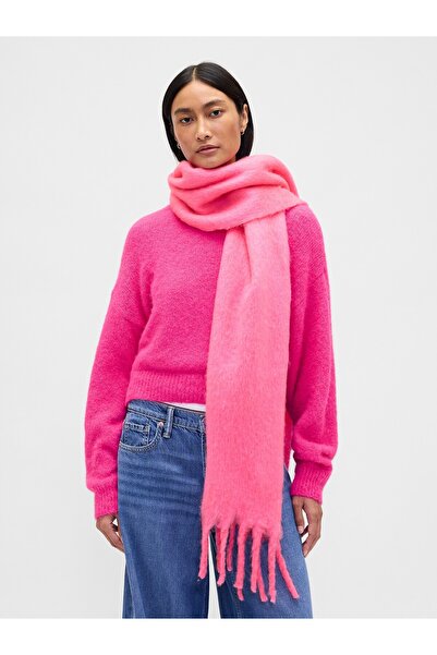 GAP Kadın Pembe Brushed Fringeli Şal