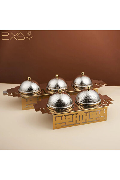 DIVA LADY ✨ Luxurious 3-date serving set – elegant gold design with a touch of luxury silver