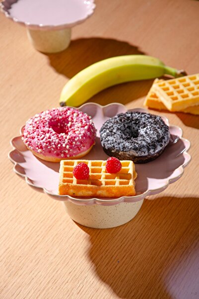 Le murano Fungo Footed Pastry Cake Presentation Plate 23 cm |   Pink