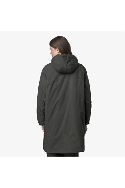 K-Way Green and black unisex long jacket Le Vrai 4.0 Eiffel East Orsetto