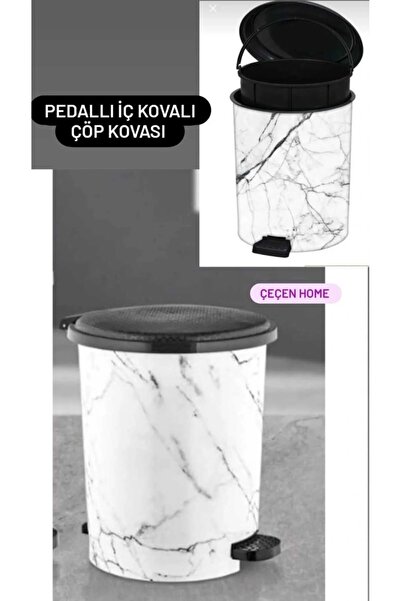 ÇEÇEN HOME (4 bucăți, 22 litri) Coș de gunoi cu pedală, cu găleată interioară...