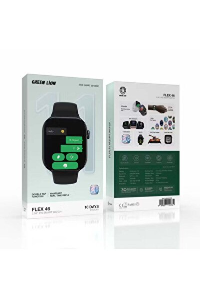 Green Lion Flex 46, 2.06'' IPS Smart Watch - Black