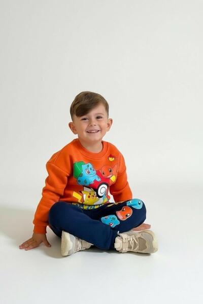 morbella Boy's Winter Colorful Printed Sweatshirt 2-Piece Tracksuit Set