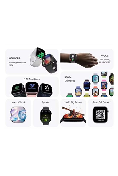 Green Lion Flex 46, 2.06'' IPS Smart Watch - Black