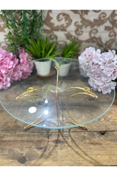 Bahar Home 30 cm Gold Crescent Shape Presentation Stand Pastalik